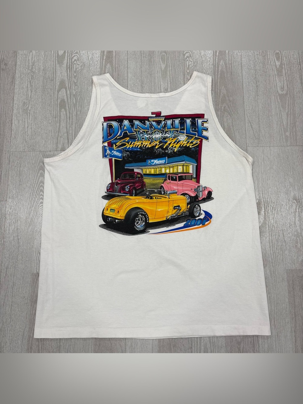 Vintage 2001 Danville Hot Summer Nights Car Show Graphic Tank Top XXL